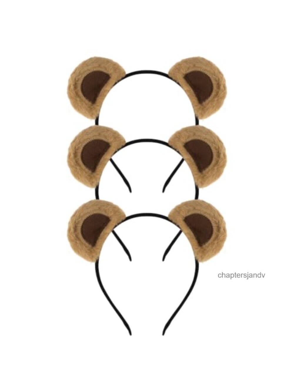 3 Pack Plush Bear Ears Headband Soft Furry Animal Costume Accessory Kids Adults